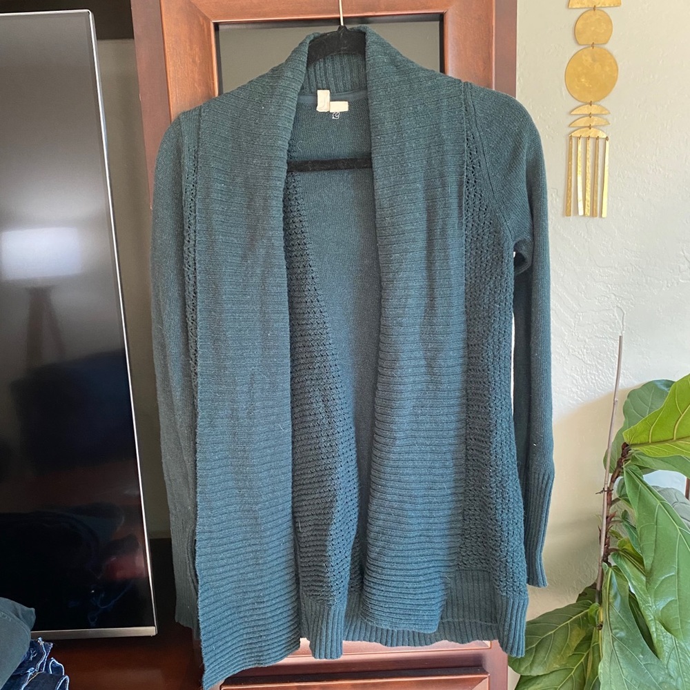 Anthropology forest green sweater / cardigan